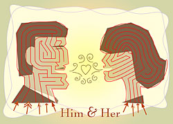 him & her card