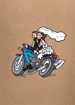 motorcycle wedding card