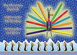 xmas peacock card